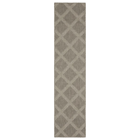 Caicos Grey Light Grey Casual Lattice Ulimate Performance - Indoor/Outdoor Rug