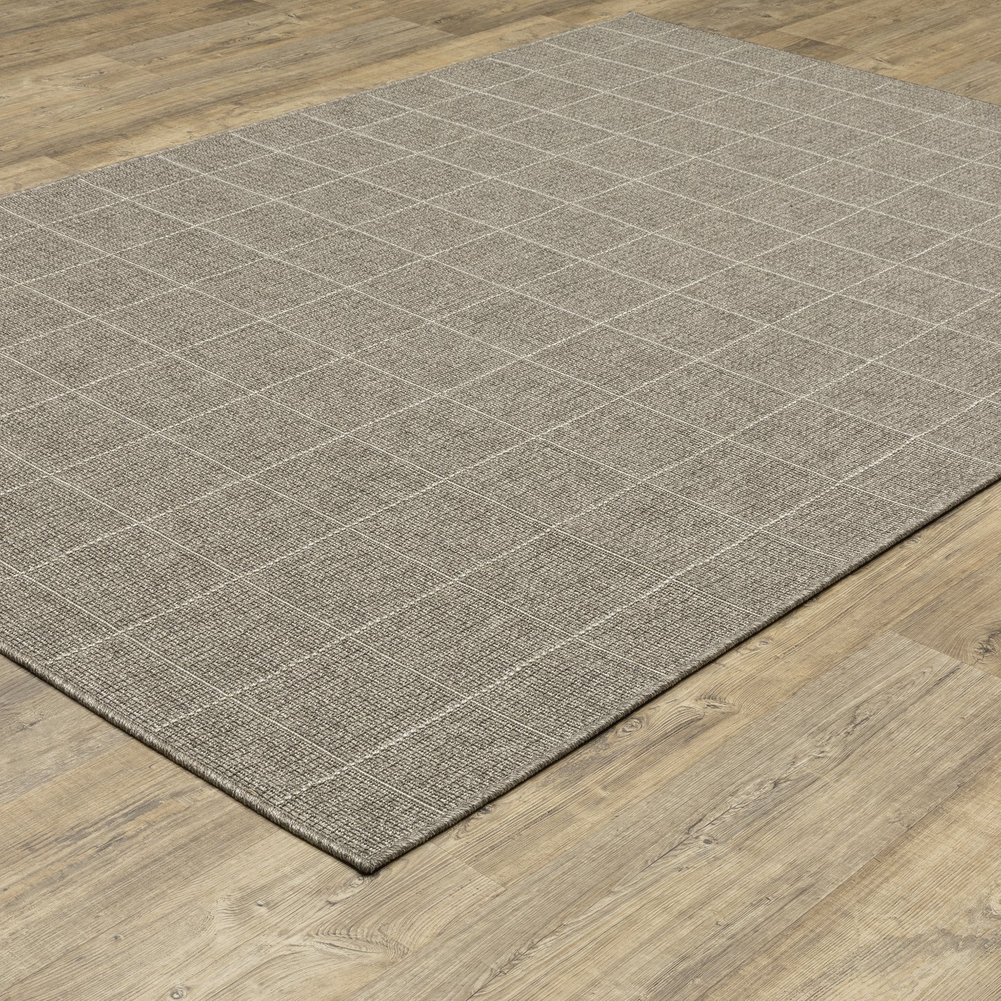 Caicos Grey Light Grey Casual Geometric Ulimate Performance - Indoor/Outdoor Rug