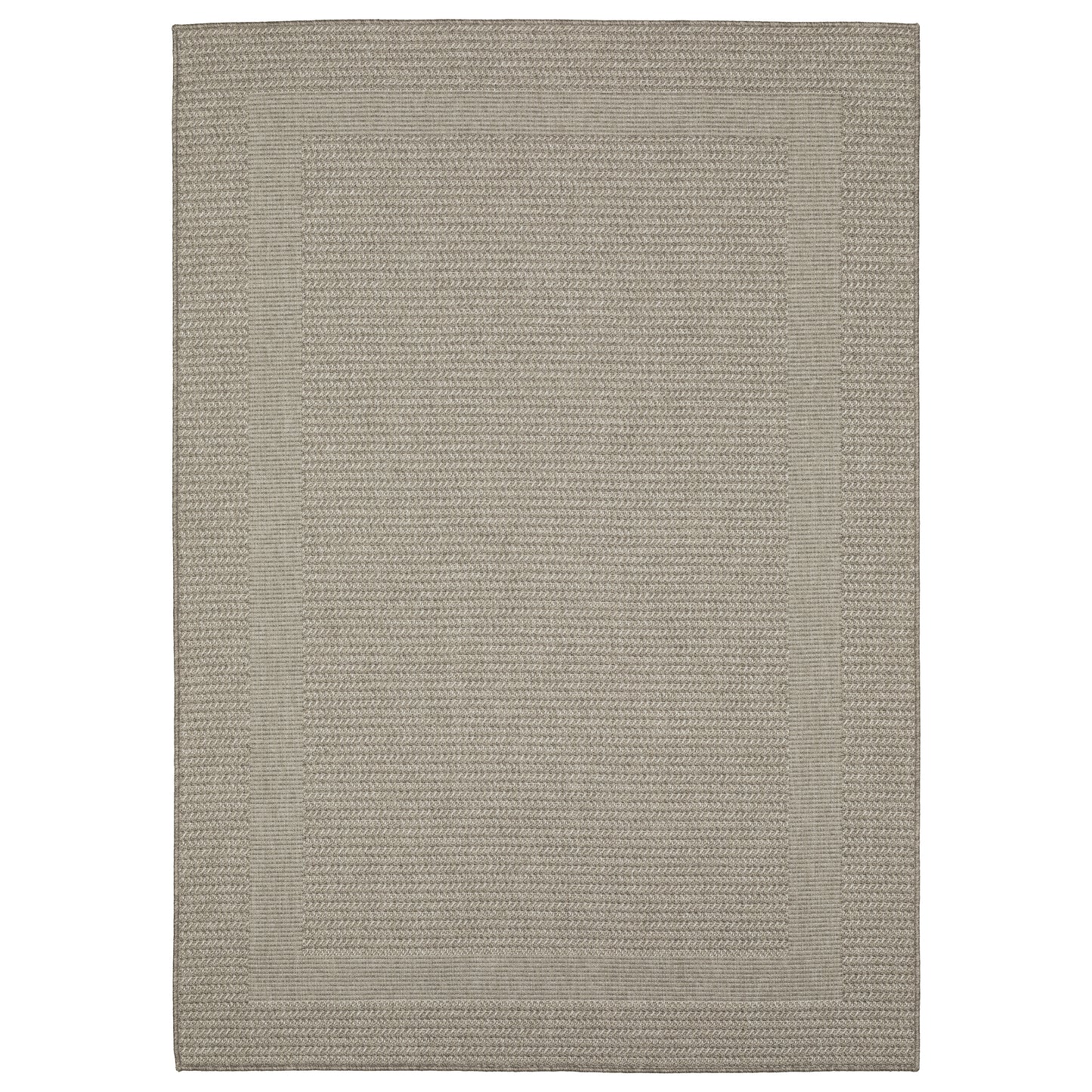 Caicos Grey Light Grey Casual Border Ulimate Performance - Indoor/Outdoor Rug