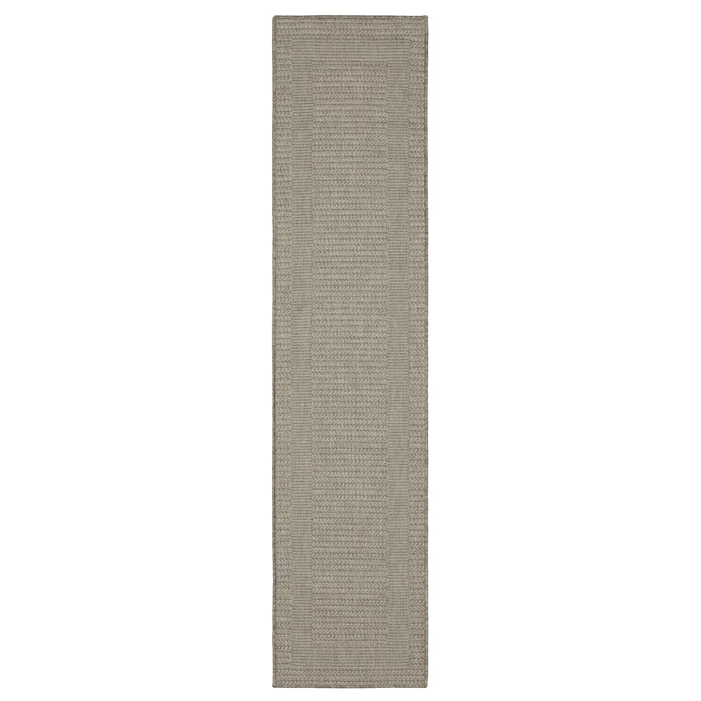 Caicos Grey Light Grey Casual Border Ulimate Performance - Indoor/Outdoor Rug