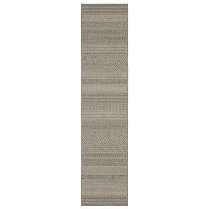 Caicos Grey Light Grey Casual Stripe Ulimate Performance - Indoor/Outdoor Rug