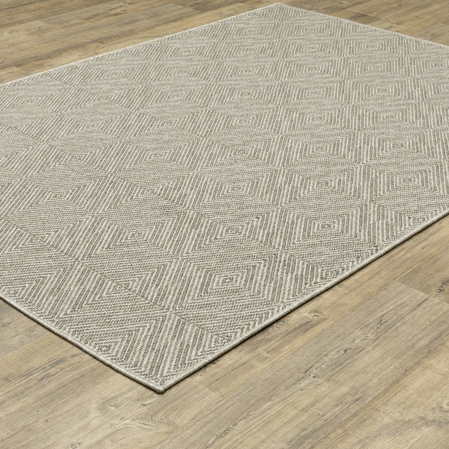 Caicos Grey Light Grey Casual Diamond Ulimate Performance - Indoor/Outdoor Rug