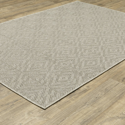 Caicos Grey Light Grey Casual Diamond Ulimate Performance - Indoor/Outdoor Rug