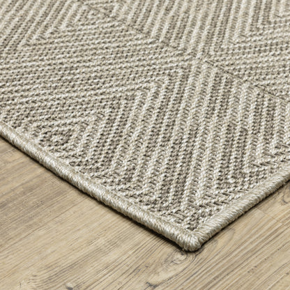 Caicos Grey Light Grey Casual Diamond Ulimate Performance - Indoor/Outdoor Rug