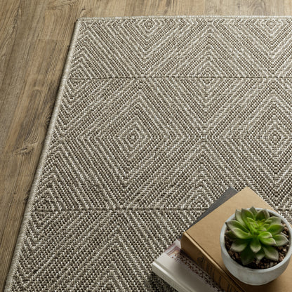 Caicos Grey Light Grey Casual Diamond Ulimate Performance - Indoor/Outdoor Rug