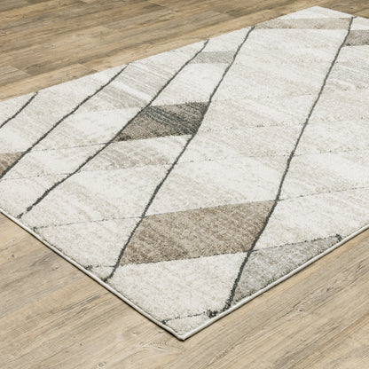 Cambria Beige Grey Modern & Contemporary Geometric Indoor Rug