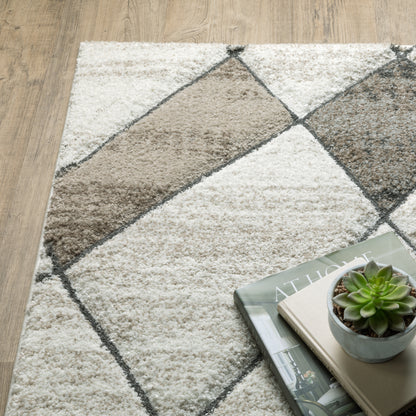 Cambria Beige Grey Modern & Contemporary Geometric Indoor Rug