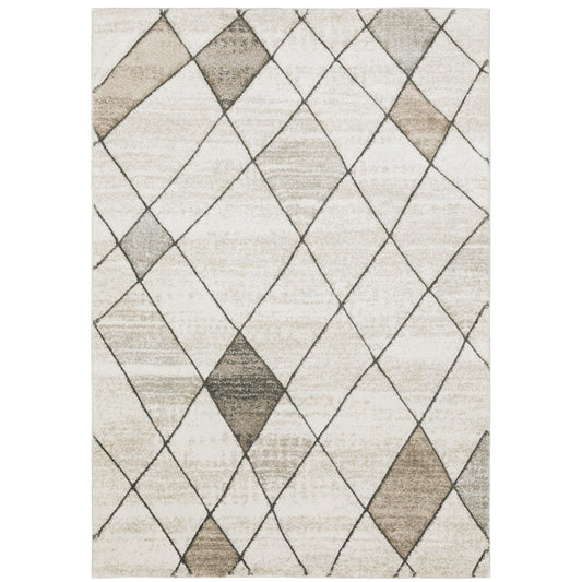 Cambria Beige Grey Modern & Contemporary Geometric Indoor Rug