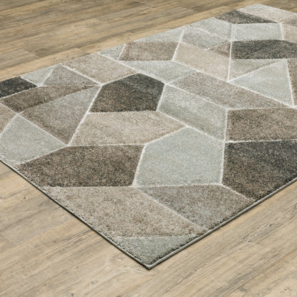 Cambria Grey Brown Modern & Contemporary Geometric Indoor Rug