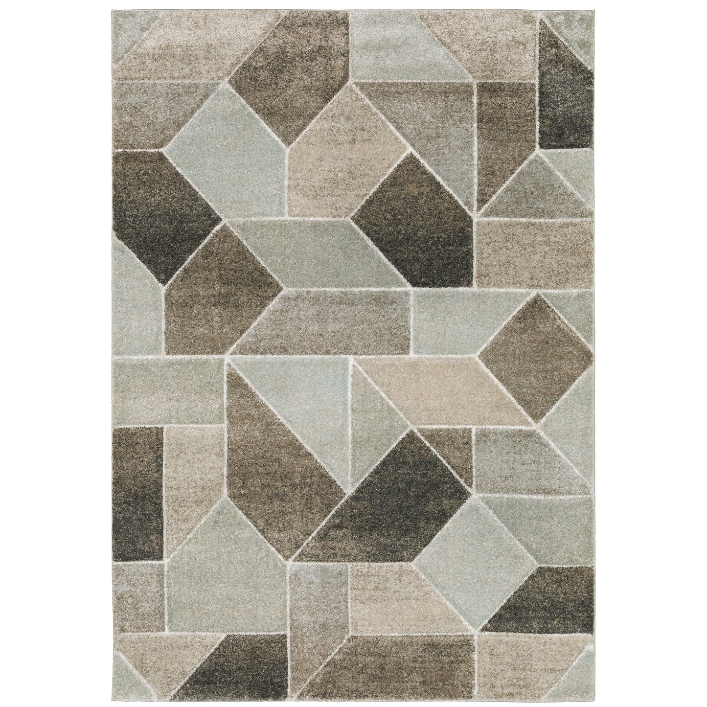 Cambria Grey Brown Modern & Contemporary Geometric Indoor Rug