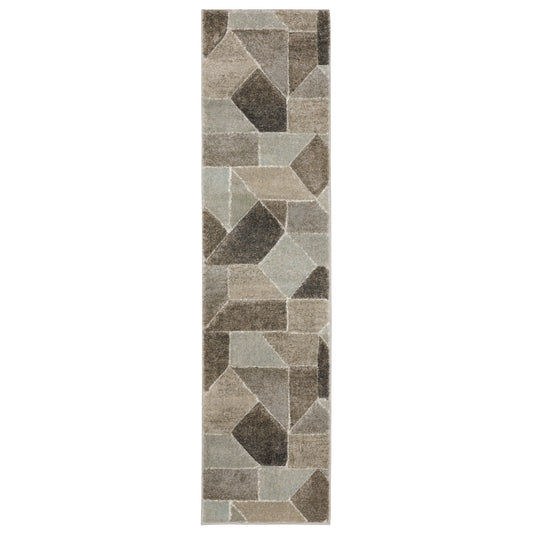 Cambria Grey Brown Modern & Contemporary Geometric Indoor Rug