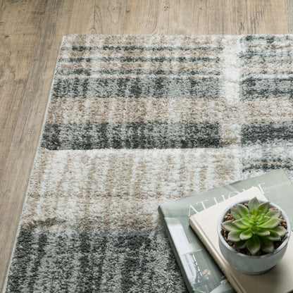 Cambria Tan Charcoal Modern & Contemporary Geometric Indoor Rug