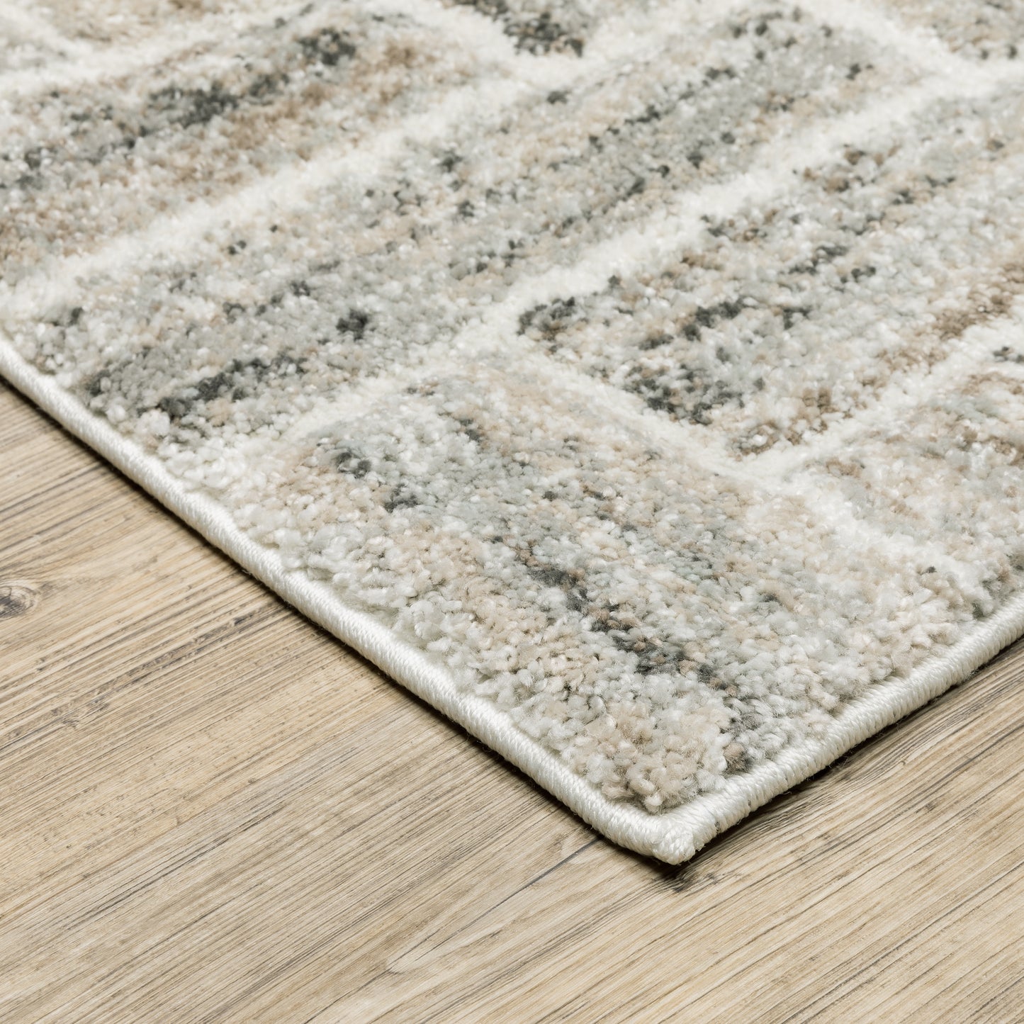 Cambria Ivory Beige Modern & Contemporary Herringbone Indoor Rug