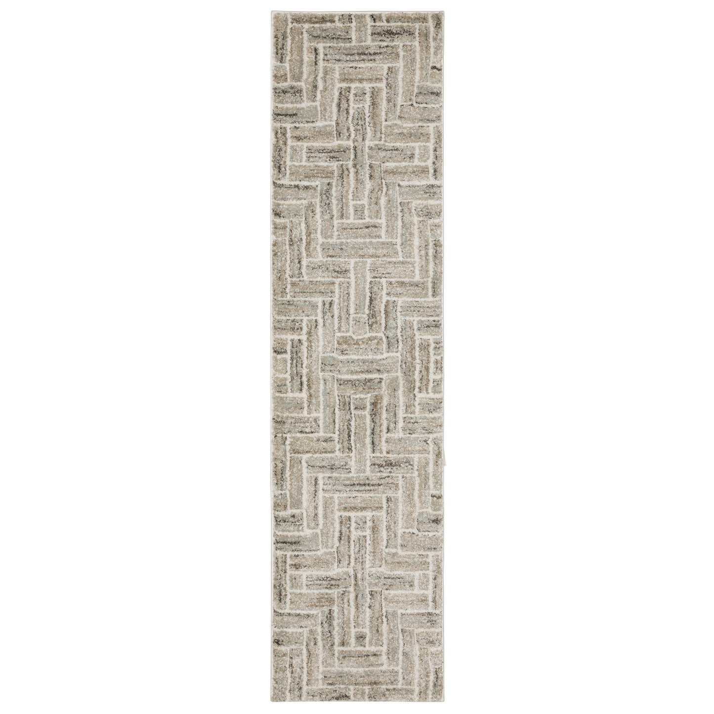 Cambria Ivory Beige Modern & Contemporary Herringbone Indoor Rug