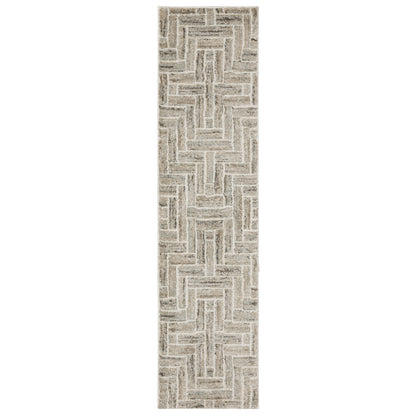 Cambria Ivory Beige Modern & Contemporary Herringbone Indoor Rug