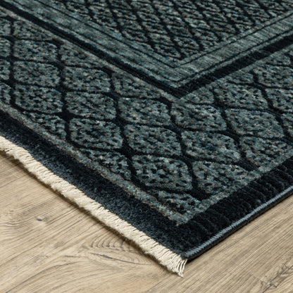 Capella Blue Teal Traditional Medallion Indoor Rug