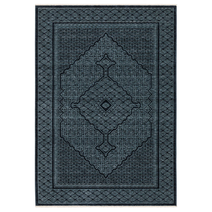 Capella Blue Teal Traditional Medallion Indoor Rug