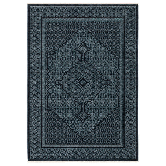 Capella Blue Teal Traditional Medallion Indoor Rug