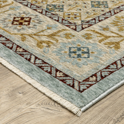 Capella Blue Gold Traditional Oriental Indoor Rug