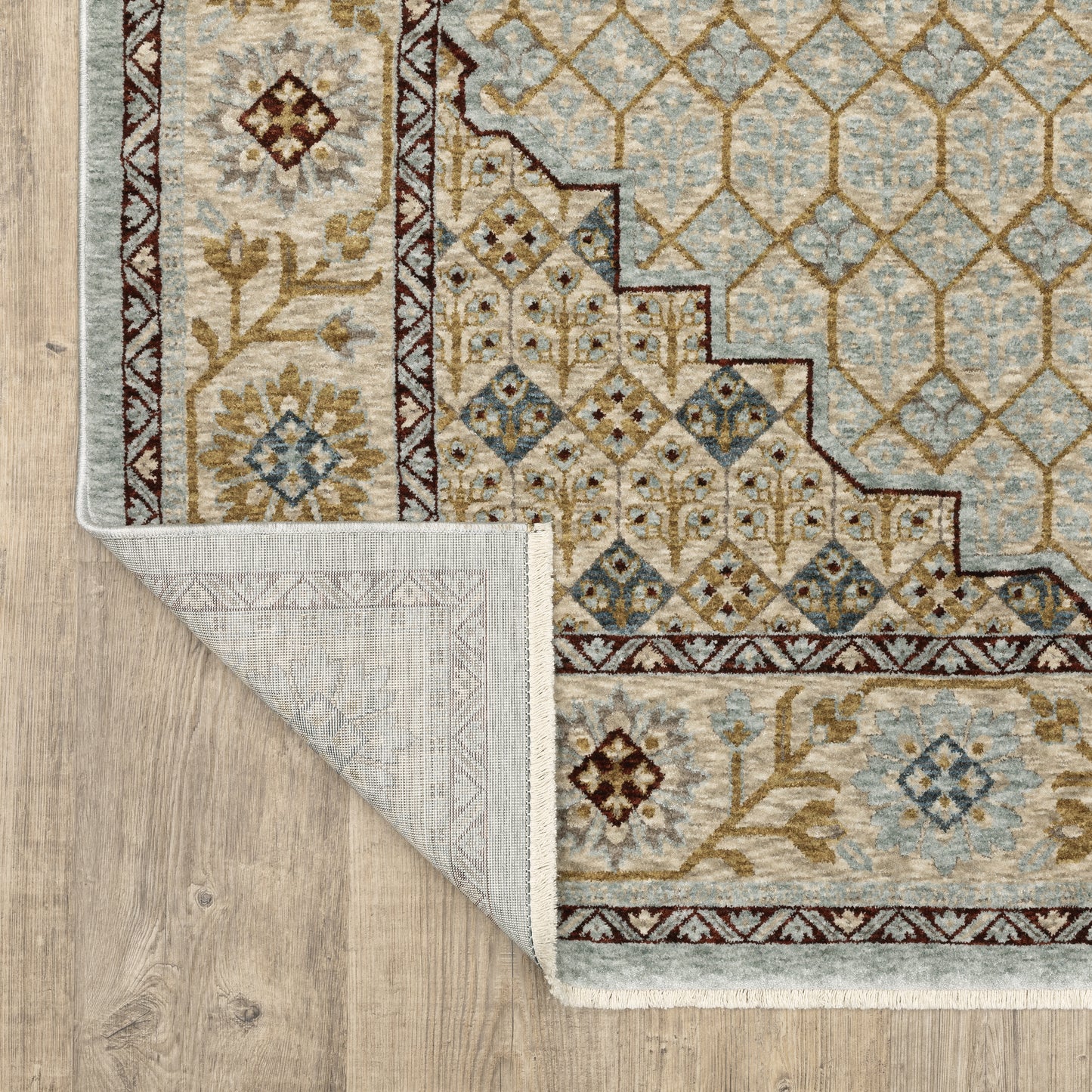 Capella Blue Gold Traditional Oriental Indoor Rug