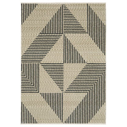 Capella Beige Navy Modern & Contemporary Geometric Indoor Rug