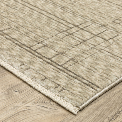 Capella Beige Brown Industrial Geometric Indoor Rug