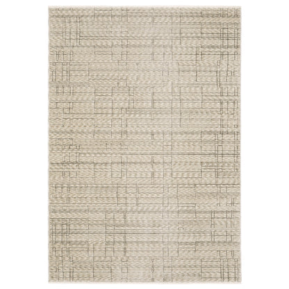 Capella Beige Brown Industrial Geometric Indoor Rug