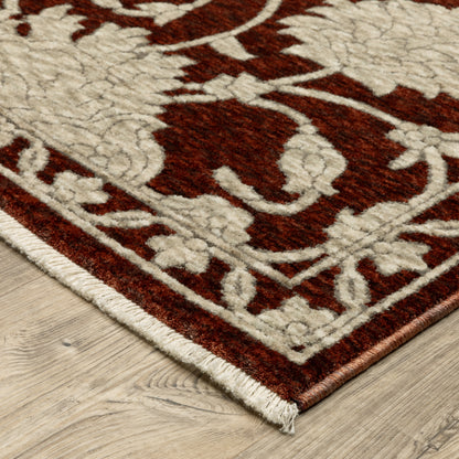 Capella Red Beige Traditional Floral Indoor Rug