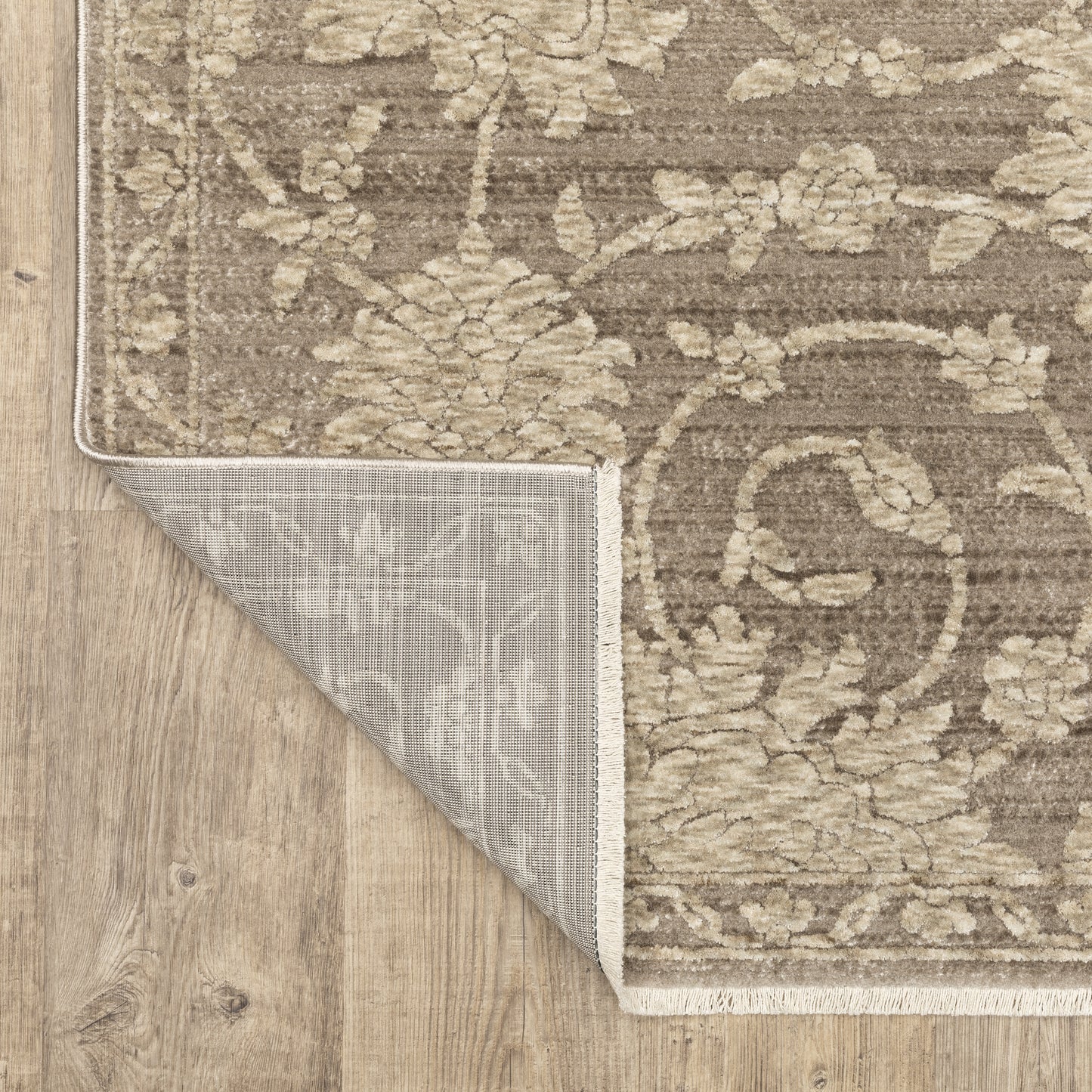 Capella Grey Beige Traditional Floral Indoor Rug