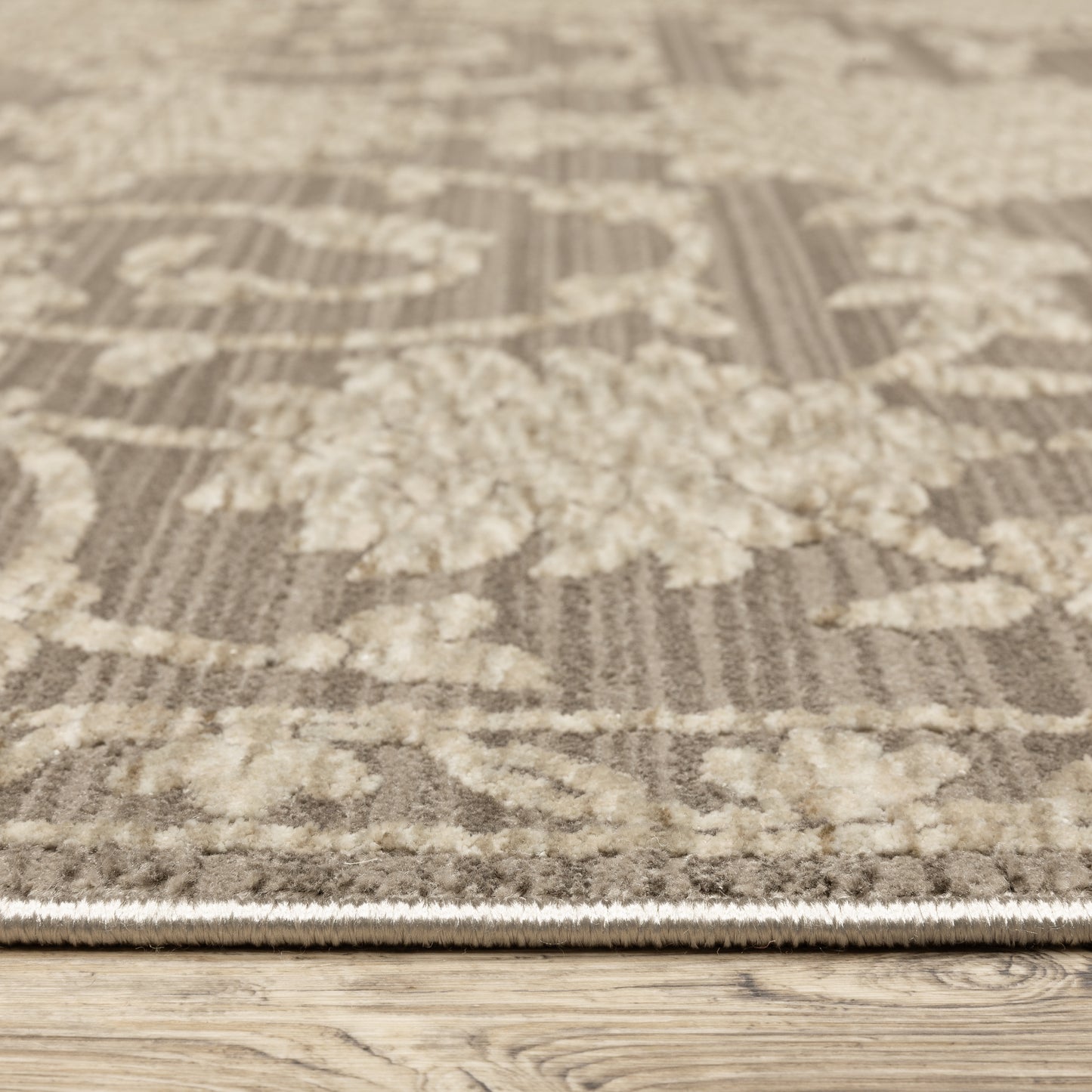 Capella Grey Beige Traditional Floral Indoor Rug