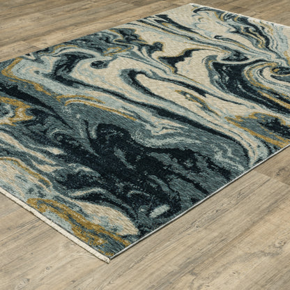 Capella Blue Blue Modern & Contemporary Abstract Indoor Rug