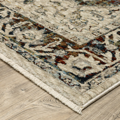 Capella Beige Multi Traditional Medallion Indoor Rug