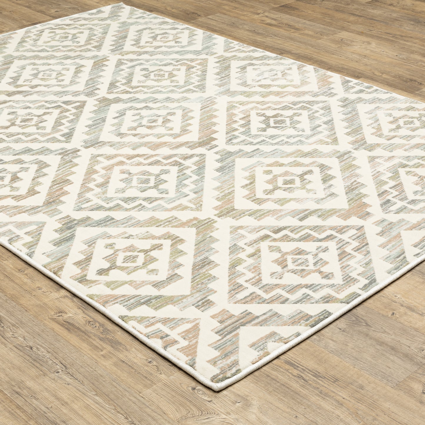 Capistrano Ivory Grey Southwestern Geometric Indoor Rug