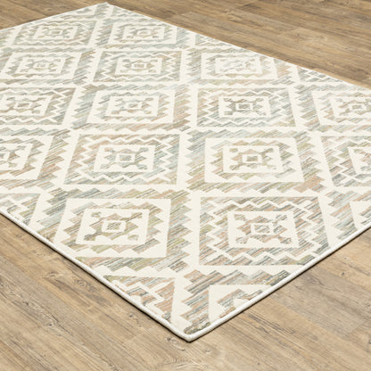 Capistrano Ivory Grey Southwestern Geometric Indoor Rug