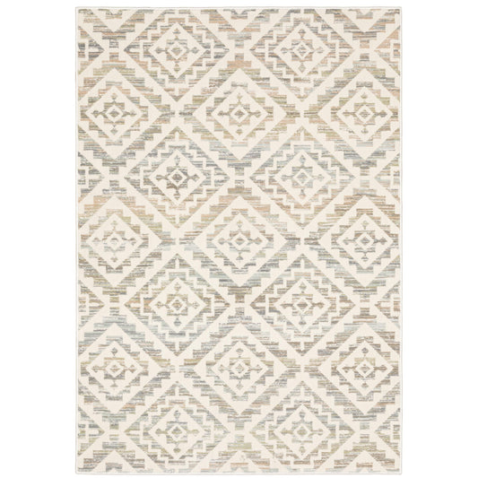 Capistrano Ivory Grey Southwestern Geometric Indoor Rug