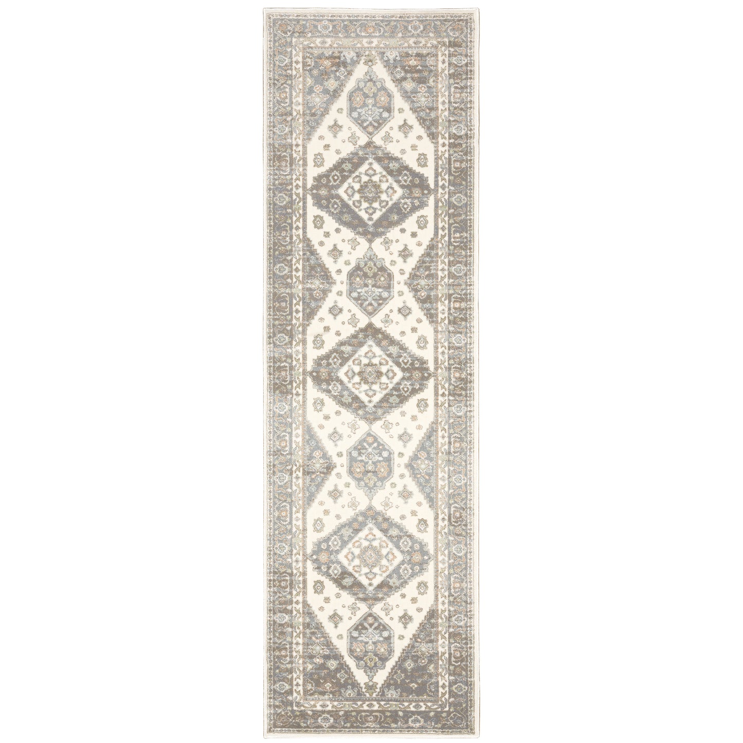 Capistrano Ivory Grey Traditional Oriental Indoor Rug