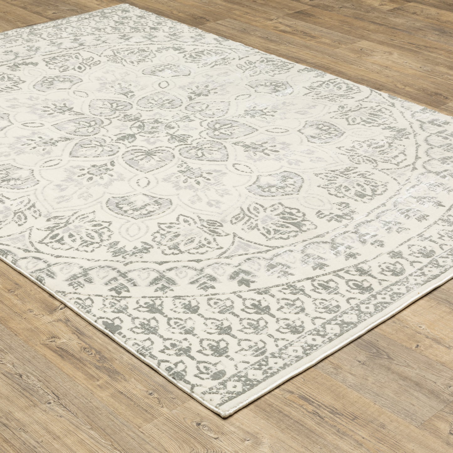 Capistrano Ivory Grey Global Floral Indoor Rug