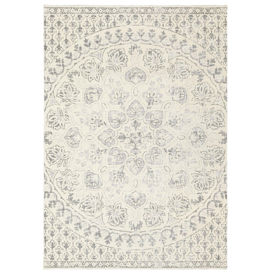 Capistrano Ivory Grey Global Floral Indoor Rug