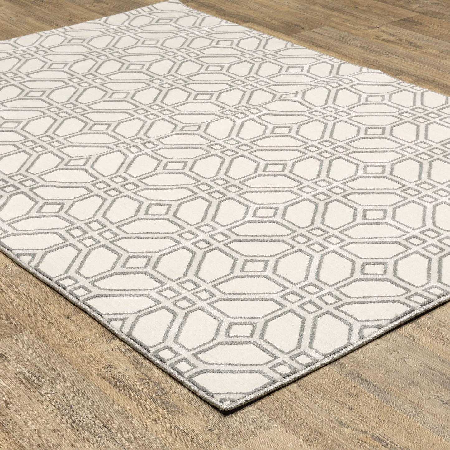 Capistrano Ivory Grey Moroccan Geometric Indoor Rug