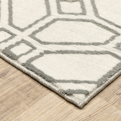 Capistrano Ivory Grey Moroccan Geometric Indoor Rug