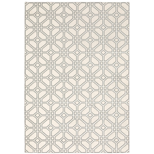 Capistrano Ivory Grey Moroccan Geometric Indoor Rug