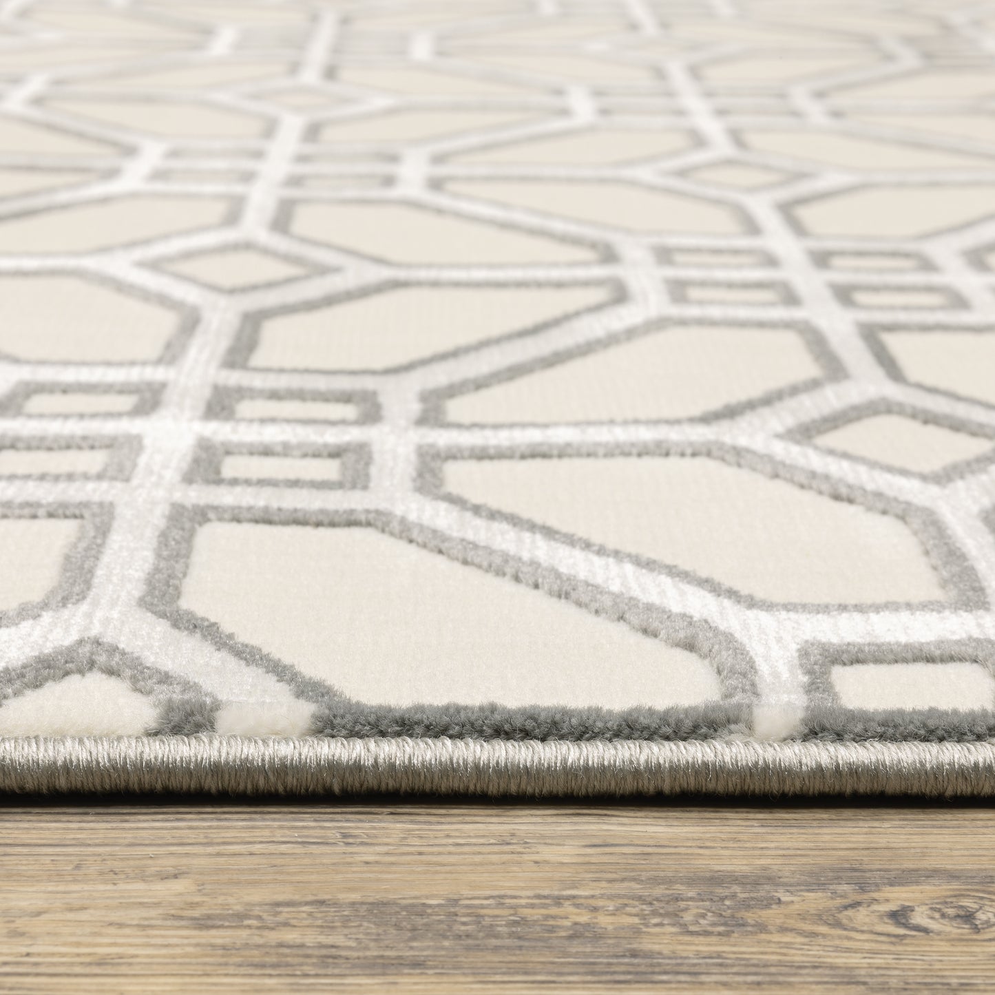 Capistrano Ivory Grey Moroccan Geometric Indoor Rug