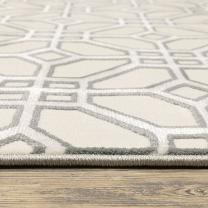 Capistrano Ivory Grey Moroccan Geometric Indoor Rug