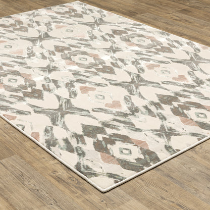 Capistrano Ivory Pink Bohemian Geometric Indoor Rug