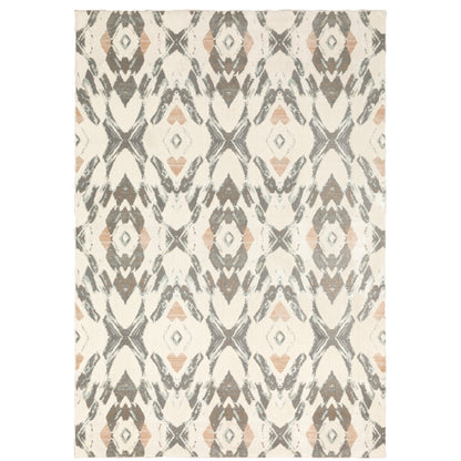 Capistrano Ivory Pink Bohemian Geometric Indoor Rug