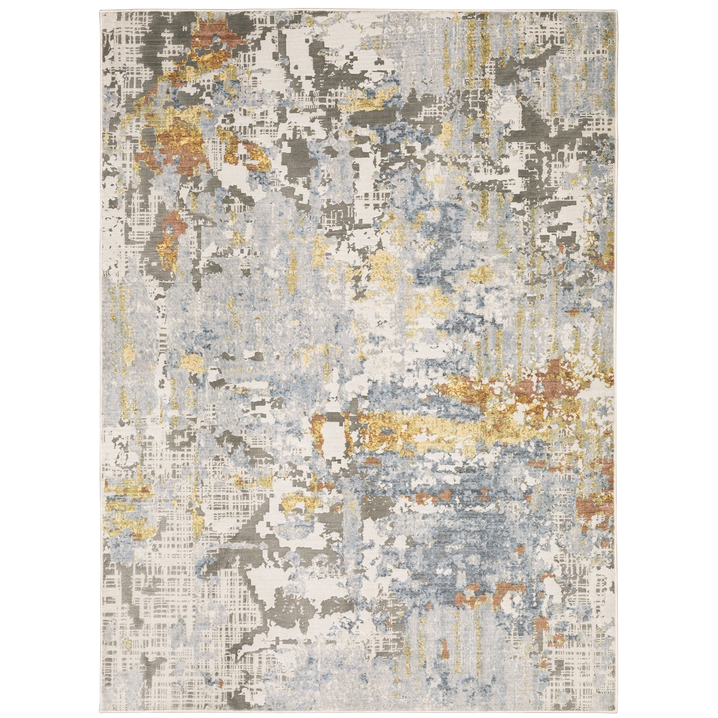 Caravan Grey Blue Modern & Contemporary Abstract Indoor Rug