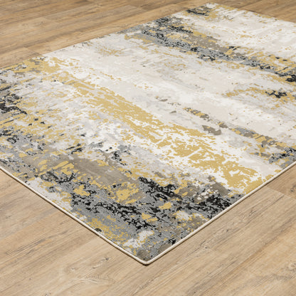 Caravan Grey Gold Modern & Contemporary Abstract Indoor Rug