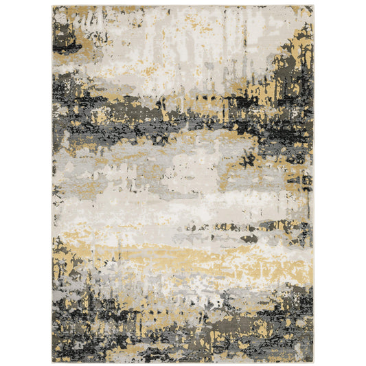 Caravan Grey Gold Modern & Contemporary Abstract Indoor Rug