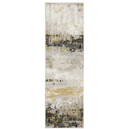 Caravan Grey Gold Modern & Contemporary Abstract Indoor Rug