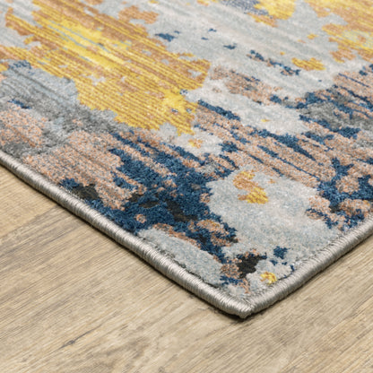 Caravan Yellow Blue Modern & Contemporary Abstract Indoor Rug